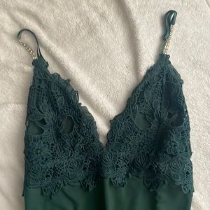 Lace Emerald Body Suit with Jems
